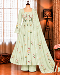 Beautifull Mul Chanderi With Embroidery Work Top Pent