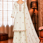 Beautifull Faux Georgette Embroidery Work Kurti Pent