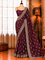 Wine Color Fendy Silk With Beads With Sequns Work Saree
