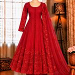 Red Color Vichitra Silk With Sequience Work Anarkali