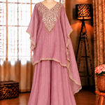 Pink Color Salsa Crunch Silk With Sequience Work Top Plazzo