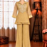 Beautifull Mosko Embroidery Sequience Work Top Pent