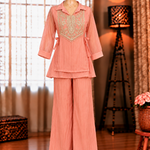 Beautifull Mosko Embroidery Sequience Work Top Pent