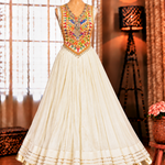 White Color Rayon With Gotta Patti Lace Work Lehenga