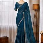 Very Soft Elegent Sequience Beads Work Saree