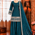 Beautifull Fendy Silk With Embroidery Sequience Work kurta Farshi