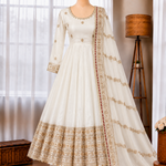 Chinon Silk Embroidered Gown with Sequin Work & Dupatta