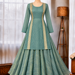 Heavy Salsa Butti Top Lehenga Set with Fancy Lace Work