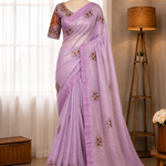 Beautifull Tissue Silk With Cut Work Saree