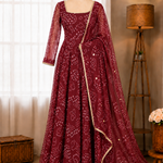 Red Color Beautifull Faux Georgette Print Work Top Pent