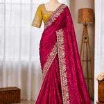 Rani Gulabo – Pure Space Silk Bhandej Designer Saree