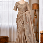 Champagne Rose Royale – Jamtara Glass Silk Saree