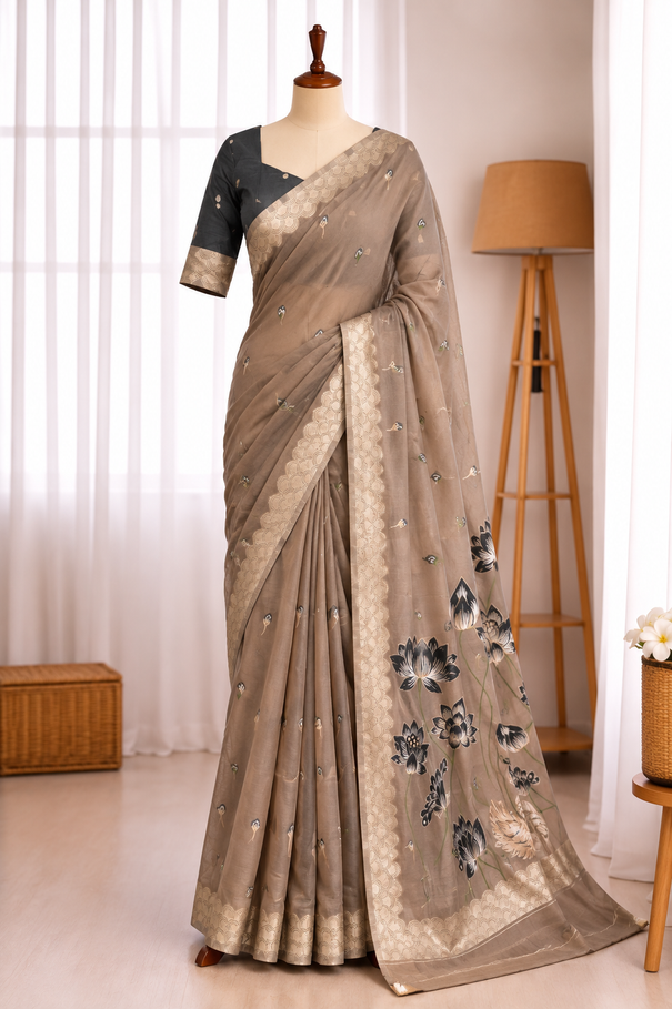 Beautifull Pure Modal Cotton With Weaving Rich Pallu Saree