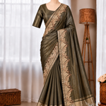 Pure Shimmer Tissue Handwork Saree