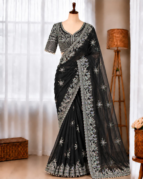 Soft Butterfly Net Designer Saree