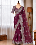 Soft Butterfly Net Designer Saree