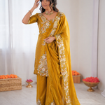 Beautiful Elegant Rich Look Fendy Sequence Embroidery Work Top Pant