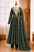 Beautiful Soft Rich Rayon With Mirror Embroidery Work Gown Set