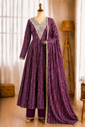 Beautiful Soft Rich Rayon With Mirror Embroidery Work Gown Set