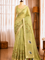 Linen Cotton Motif Zari Thread Weaving Jacquard Saree