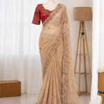 Beautifull Two Tone Silk With Embroidery Work Saree