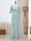 Soft Net Beads Pearl Work Saree Set
