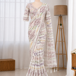 Moss Crepe Mirror Work Saree Set