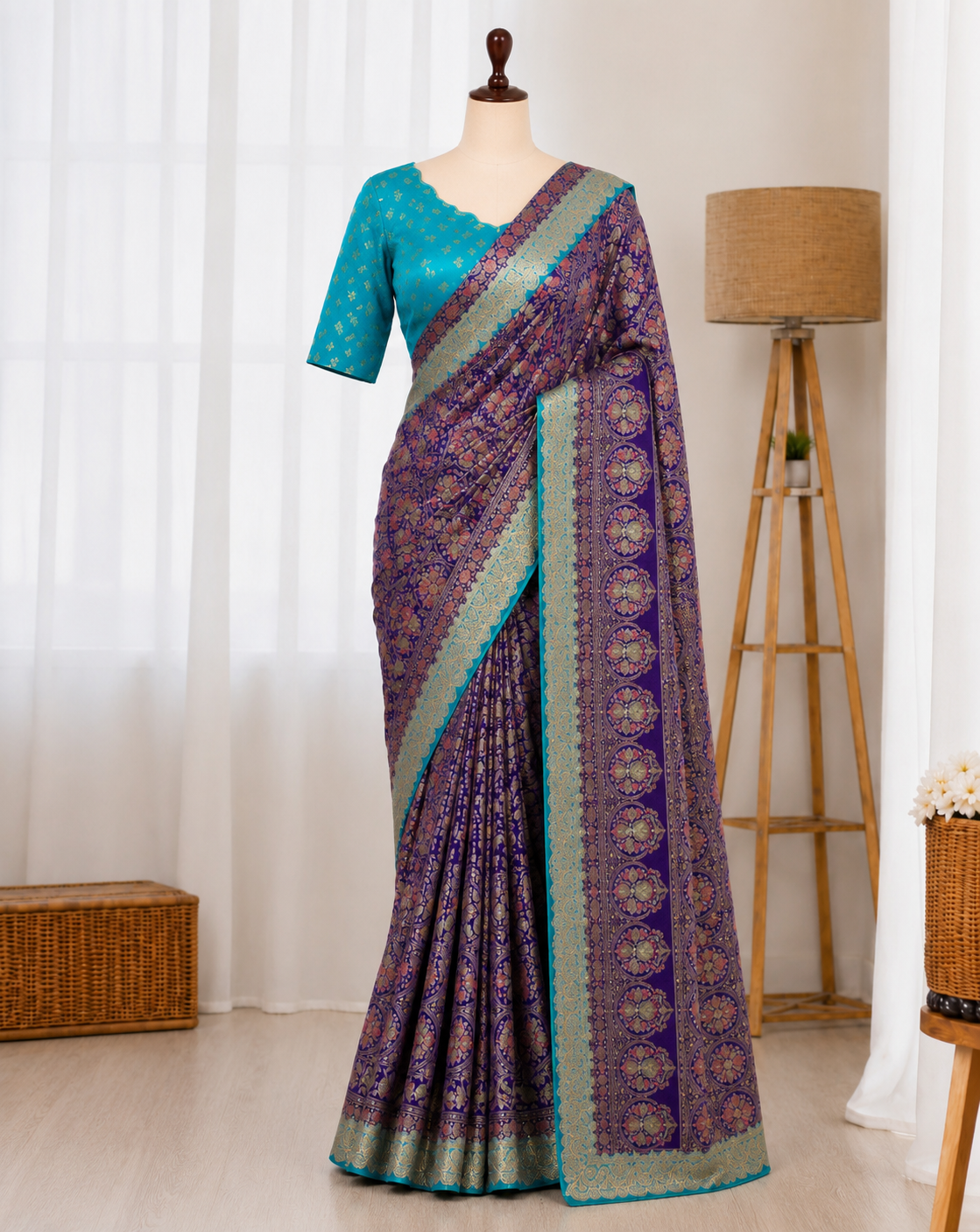 Dolla Silk Embroidered Saree Set