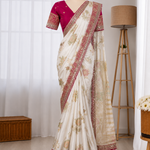 Beautifull Embroidery Coding Sequience Work Saree