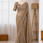 Beautifull Butterfly Net With Sequience Work Saree