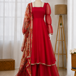 Tabby Silk Mirror Lace Anarkali Suit Set