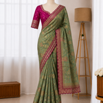 Beautifull Dolla Silk With Meenakari Zari Work Saree