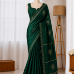 Most Viral Sattin Silk With Beautifull Jarkhan Work Saree