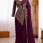 Faux Georgette Embroidery Zari & Semi Beads Work Saree