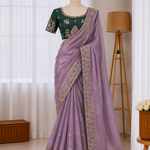 Most Viral Fandy Silk With Luxurious Shine Golden Embroidery Saree