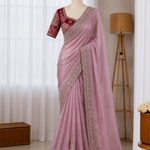 Beautifull Chiffon With Thread Embroidery Work Saree