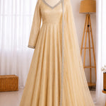 Crush Silk Real Mirror work Anarkali With Party Look