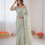 Beautifull Soft Rich Silk With Embroidery Work Saree