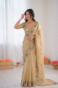 Beautifull Soft Rich Silk With Embroidery Work Saree
