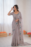 Beautifull Soft Rich Silk With Embroidery Work Saree