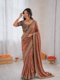Beautiful Soft Rangoli Silk With Sequins Jari & thread Embroidery Work Saree