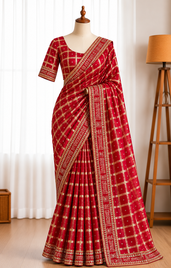 Pure Viscose Georgette Saree with 3mm Sequin Embroidery & Lace Work