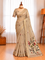 Soft Glass Silk Saree with Full Minakari & Zari Jacquard Weaving and Contrast Cotton Blouse