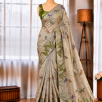 Soft Tebby Silk Saree with Beautiful Katdana Handwork