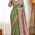 Premium Dola Silk Saree with Coding & Multicolor Sequin Work