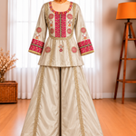 Cos Moss Mirror & Sequin Embroidered Top with Palazzo Set