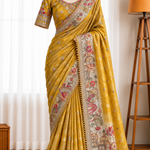 Premium Dola Silk Saree with Multicolor Sequin & Coding Work