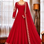 Faux Georgette Gown Set with Thread & Sequin Work