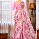 Soft Tebby Silk Saree with Katdana Handwork & Satin Blouse