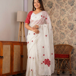 Beautiful Fancy Chiffon Crystal with Cutdana, Moti & Hand Work Saree